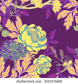 Abstract elegance pattern with floral background.
