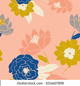 Abstract elegance pattern with floral background.
