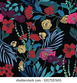 Abstract elegance pattern with floral background.
