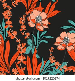 Padrão de elegância abstrato com fundo floral.