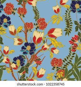 Abstract elegance pattern with floral background.