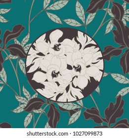 Abstract elegance pattern with floral background.
