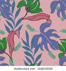 Abstract elegance pattern with floral background.
