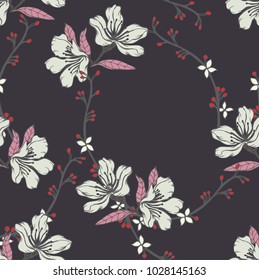 Abstract elegance pattern with floral background.
