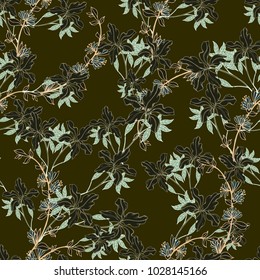 Abstract elegance pattern with floral background.
