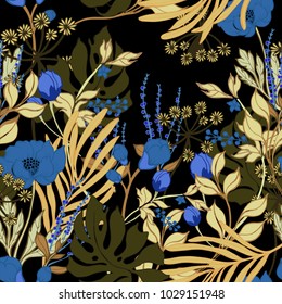 Abstract elegance pattern with floral background.
