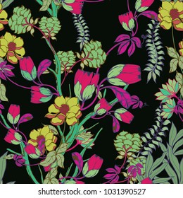 Abstract elegance pattern with floral background.
