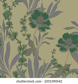 Abstract elegance pattern with floral background.
