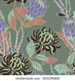 Abstract elegance pattern with floral background.
