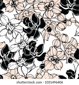 Abstract elegance pattern with floral background.
