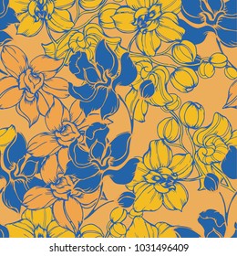 Abstract elegance pattern with floral background.
