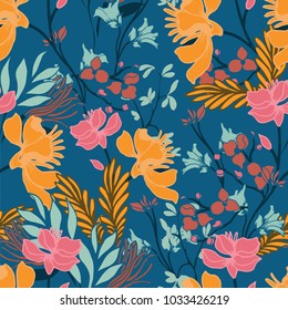 Abstract elegance pattern with floral background.
