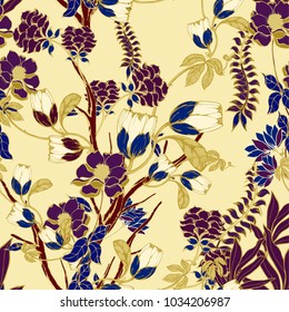 Abstract elegance pattern with floral background.
