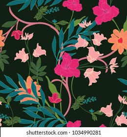 Abstract elegance pattern with floral background.
