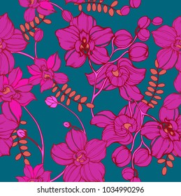 Abstract elegance pattern with floral background.
