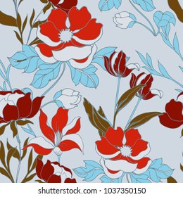 Abstract elegance pattern with floral background.
