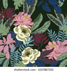 Abstract elegance pattern with floral background.
