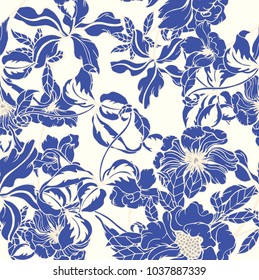 Abstract elegance pattern with floral background.
