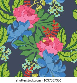 Abstract elegance pattern with floral background.
