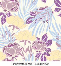 Abstract elegance pattern with floral background.

