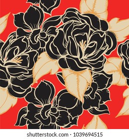 Abstract elegance pattern with floral background.
