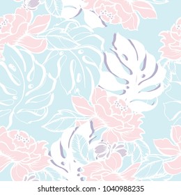 Abstract elegance pattern with floral background.
