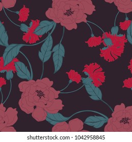 Abstract elegance pattern with floral background.
