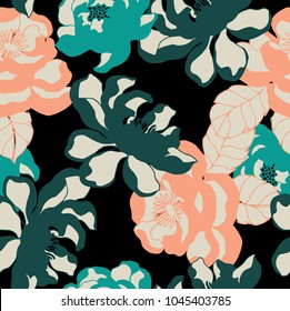 Abstract elegance pattern with floral background.

