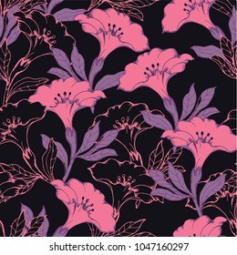 Abstract elegance pattern with floral background.
