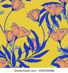 Abstract elegance pattern with floral background.
