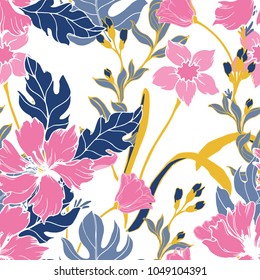 Abstract elegance pattern with floral background.

