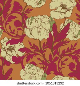 Abstract elegance pattern with floral background.