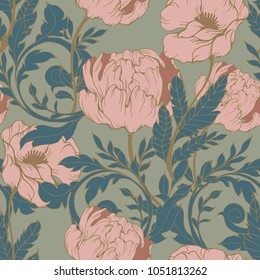 Abstract elegance pattern with floral background.