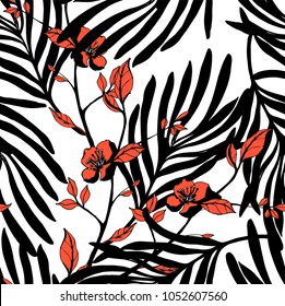 Abstract elegance pattern with floral background.
