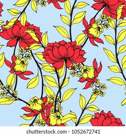 Abstract elegance pattern with floral background.
