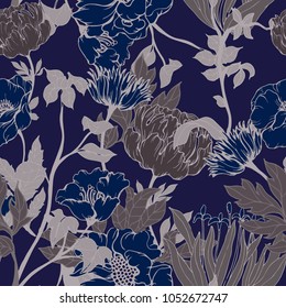 Abstract elegance pattern with floral background.
