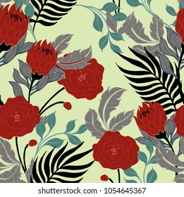 Abstract elegance pattern with floral background.
