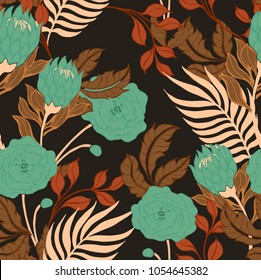 Abstract elegance pattern with floral background.
