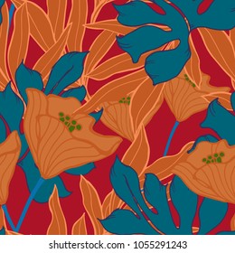 Abstract elegance pattern with floral background.
