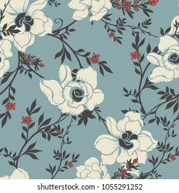 Abstract elegance pattern with floral background.
