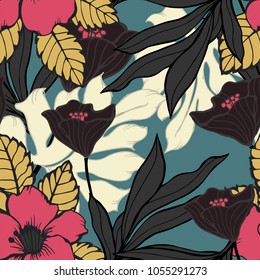 Abstract elegance pattern with floral background.
