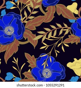 Abstract elegance pattern with floral background.
