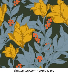 Abstract elegance pattern with floral background.
