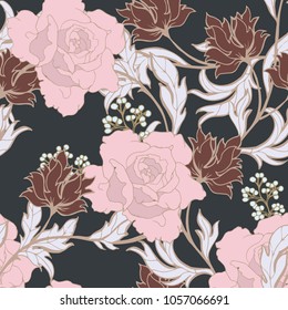 Abstract elegance pattern with floral background.
