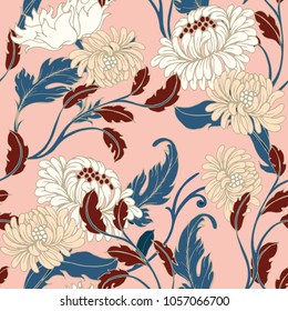 Abstract elegance pattern with floral background.
