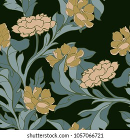 Abstract elegance pattern with floral background.
