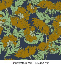 Abstract elegance pattern with floral background.
