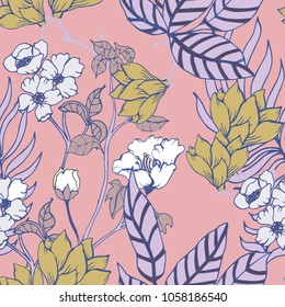 Abstract elegance pattern with floral background.
