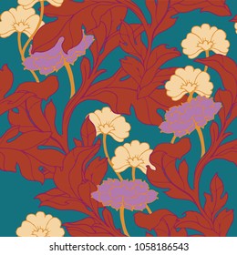 Abstract elegance pattern with floral background.
