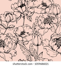 Abstract elegance pattern with floral background.
